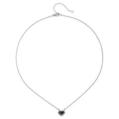 Faye Kim Platinum Black Diamond Shield Necklace