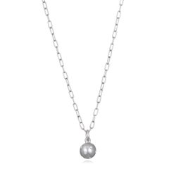 Faye Kim in platino con diamante brunito e charm a sfera