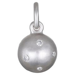 Faye Kim Platinum Burnished Diamond Ball Charm 