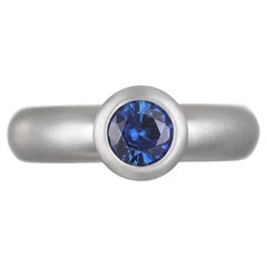 Faye Kim Platinum Ceylon Sapphire Bezel Ring