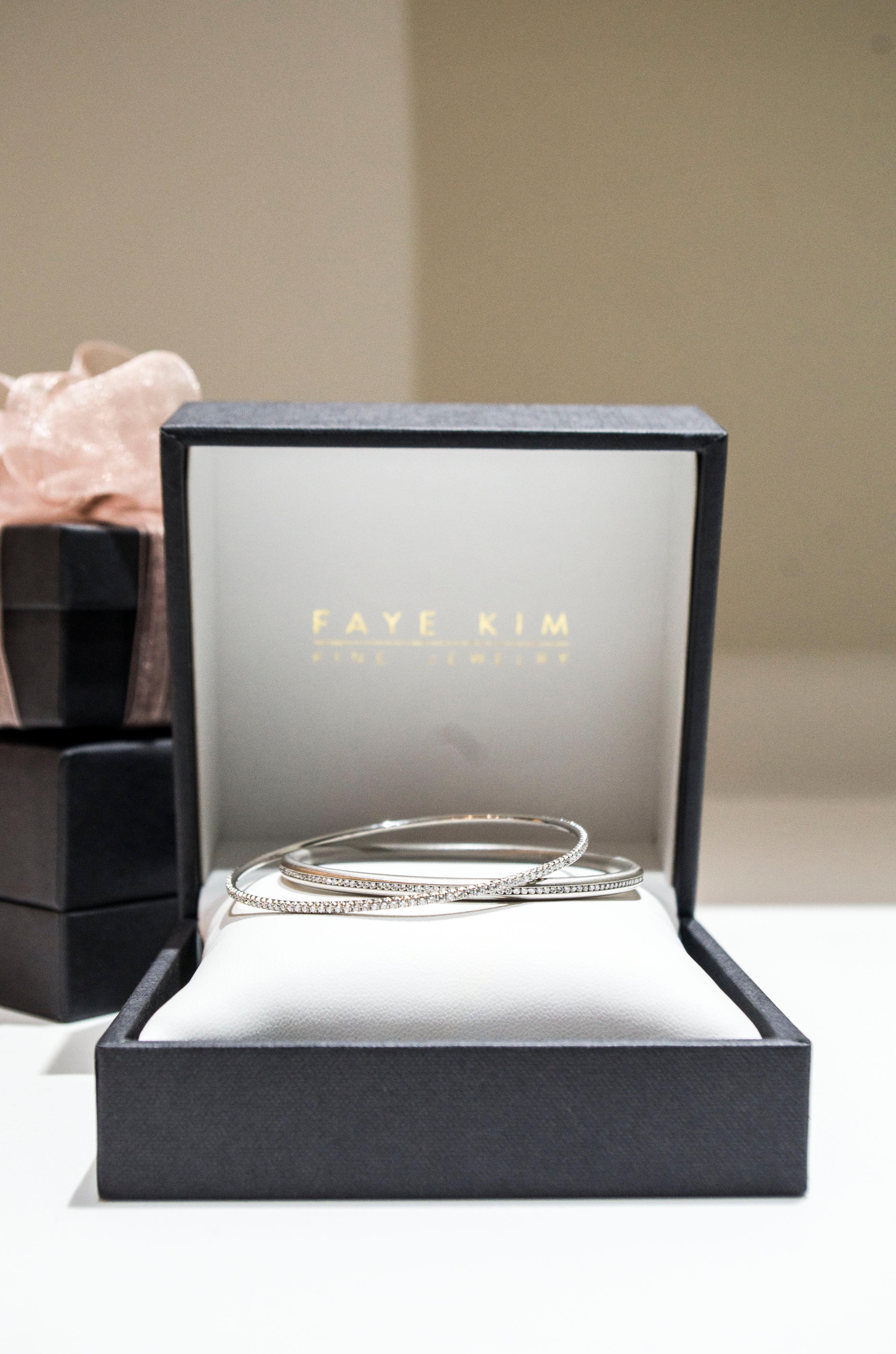 Contemporary Faye Kim Platinum Diamond Bangle For Sale