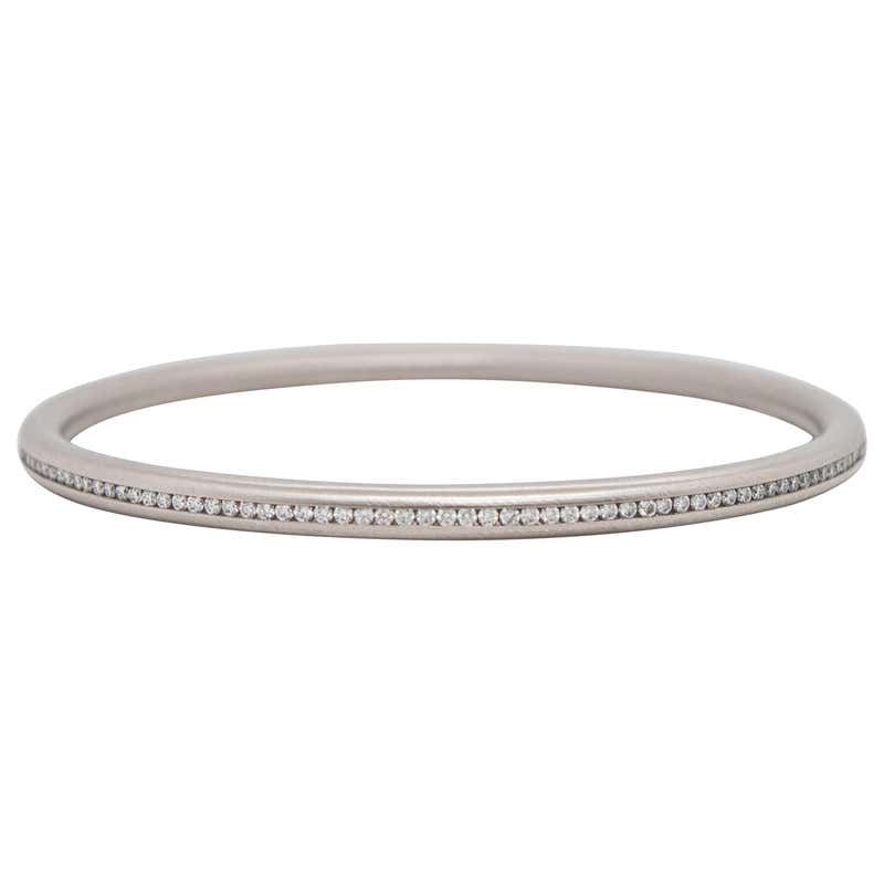 Platinum diamond bangles Clearance