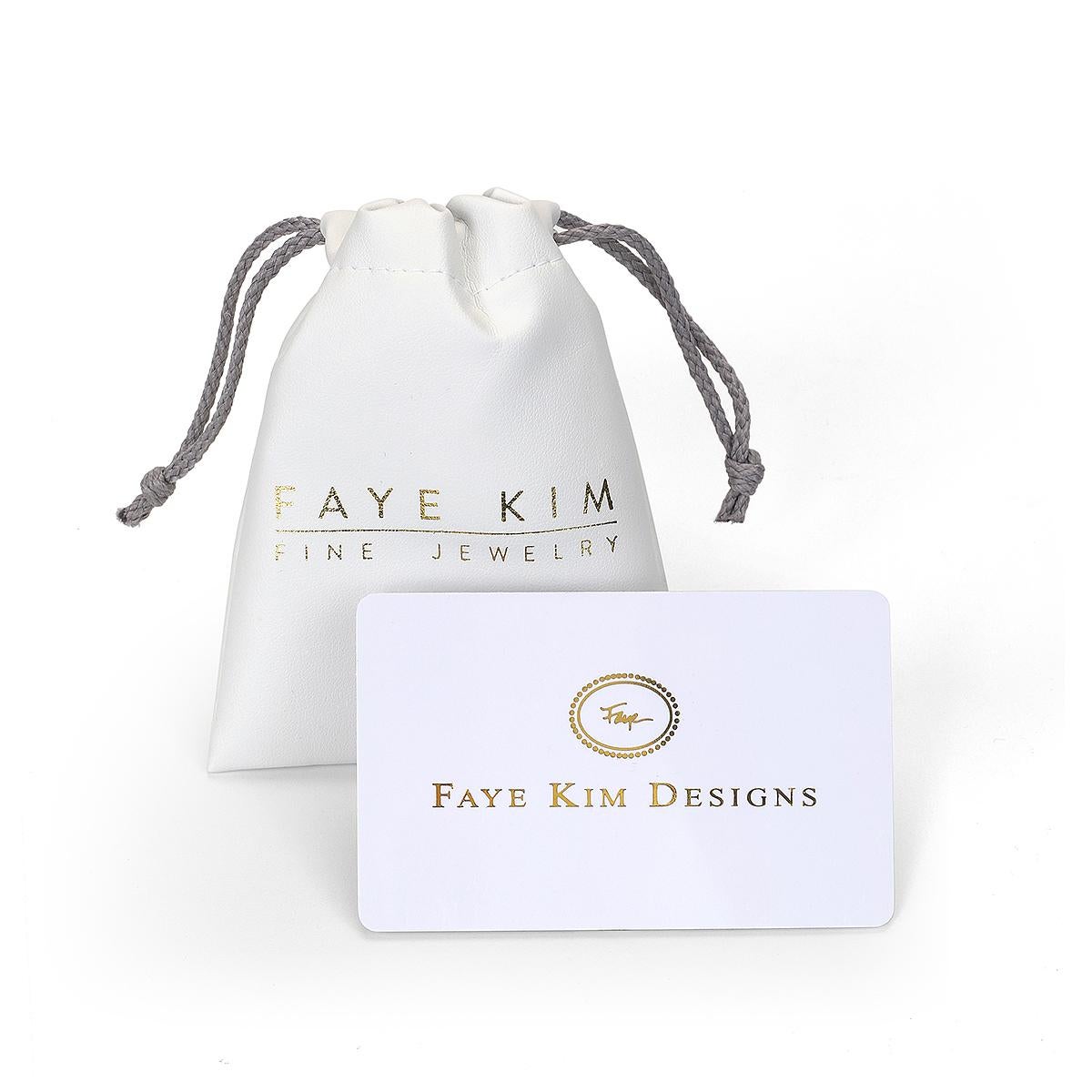 Round Cut Faye Kim Platinum Diamond Ceylon Moonstone Line Earrings For Sale