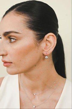 Faye Kim Platinum Diamond Dome Leverback Earrings, 1.40 ctw, USA