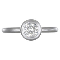 Faye Kim Platinum Diamond Engagement Ring, .71ct Round Brilliant, USA