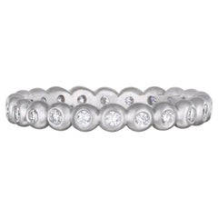 Faye Kim Platinum Diamond Granulation Eternity Bead Ring, .36tcw, Size 6.5
