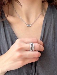 Faye Kim Platinum Diamond Granulation Eternity Bead Ring, .36tcw, Size 6.5