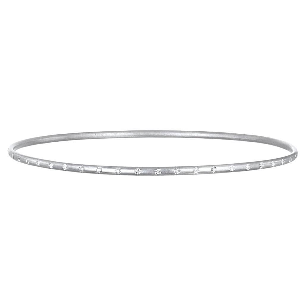 Faye Kim Platinum Diamond Burnished Bangle