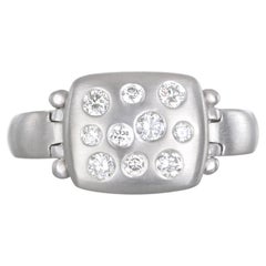 Faye Kim Platin-Diamant-Ring mit Scharnier und Chiclet-Steinen, 0,31 Karat Gesamtgewicht, hergestellt in den USA