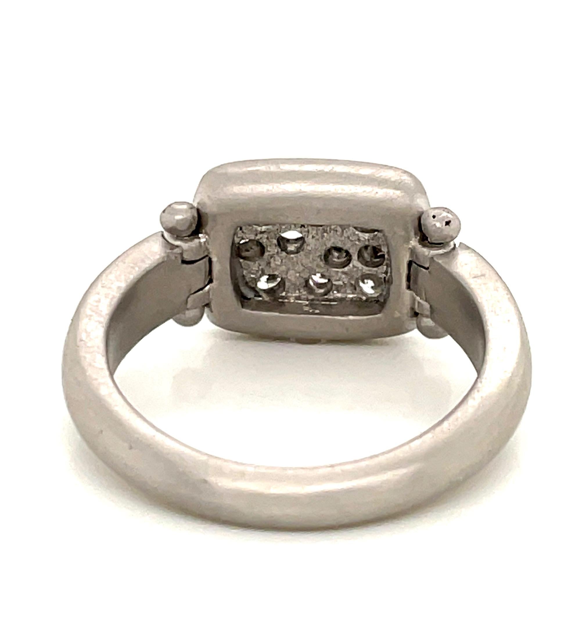 Faye Kim Platinum Diamond Hinged Chiclet Ring In New Condition In Westport, CT