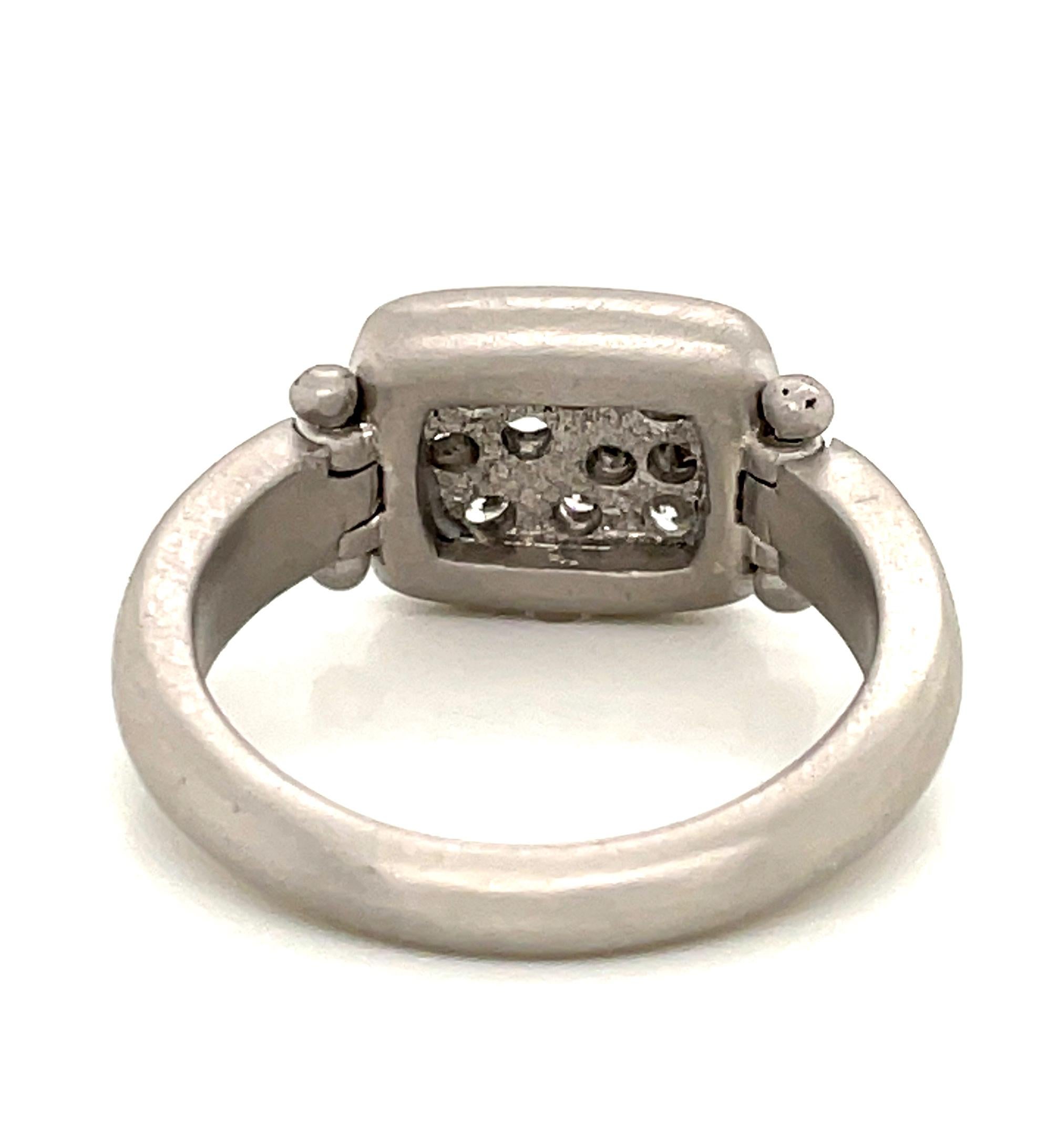 Faye Kim Platinum Diamond Hinged Chiclet Ring For Sale 1