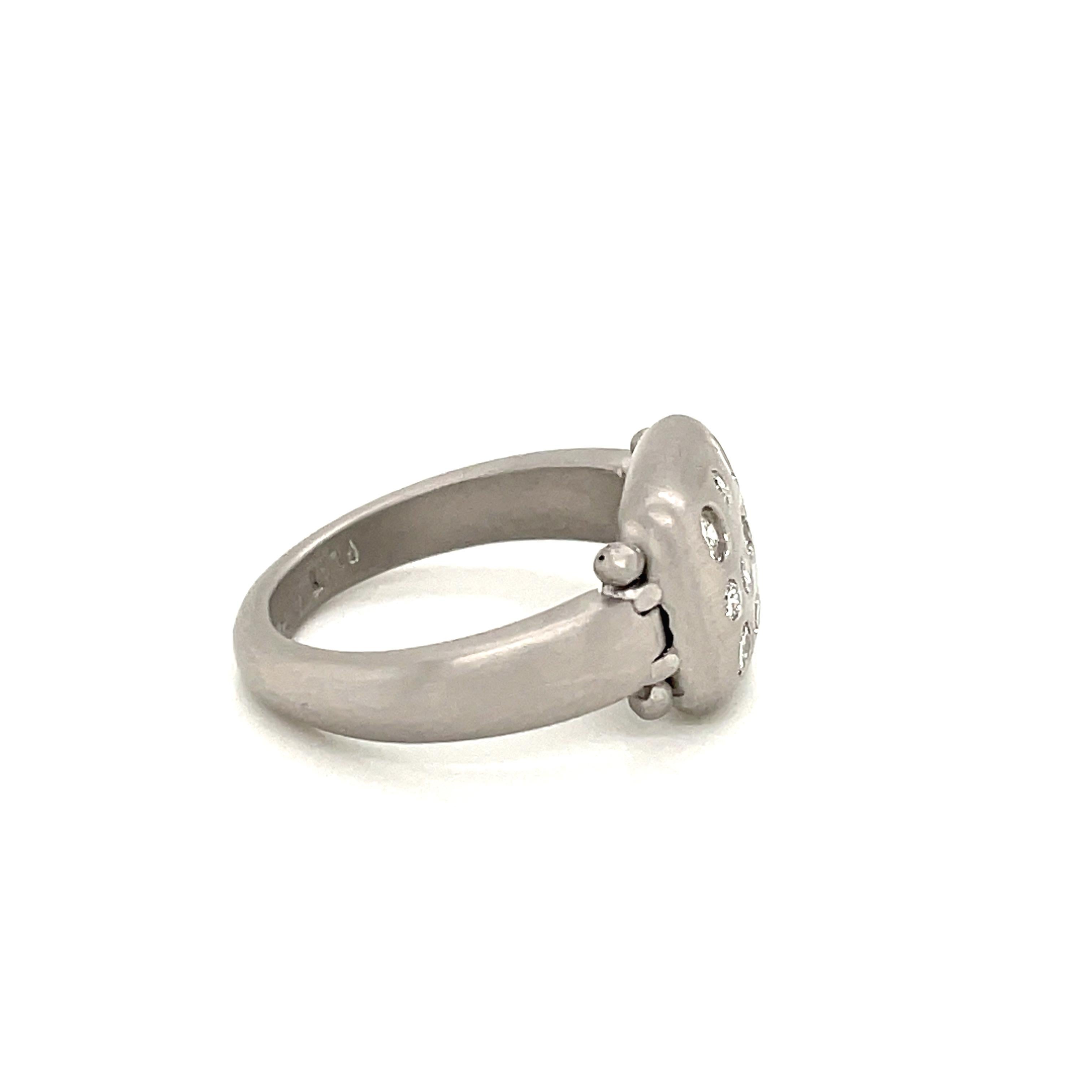 Faye Kim Platinum Diamond Hinged Chiclet Ring For Sale 3