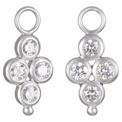 Faye Kim Platin Diamant Vierfach-Lünette Tropfen für Hoop-Ohrringe, .80ct