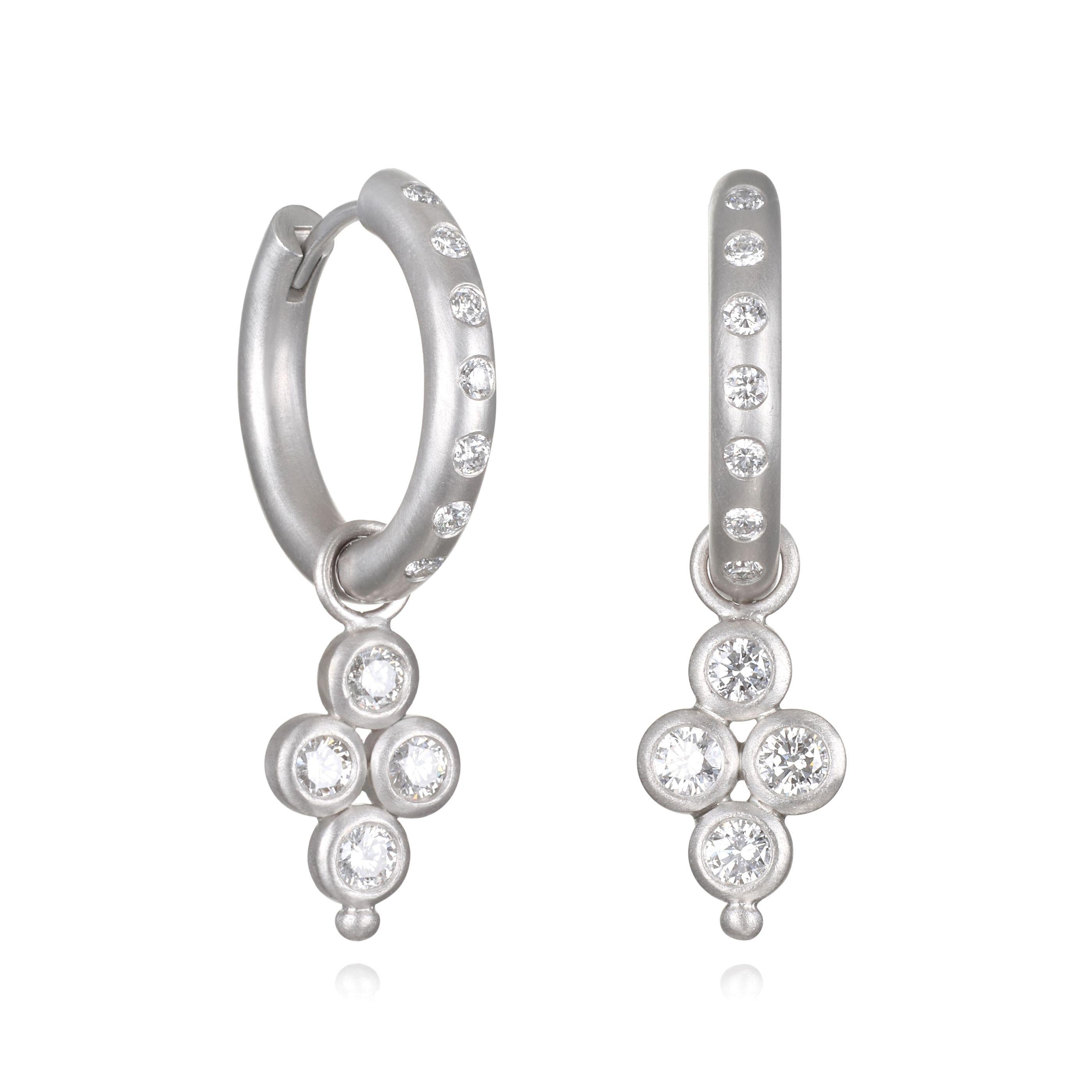 Faye Kim Platin Diamond Quad Lünette Tropfen (Zeitgenössisch) im Angebot