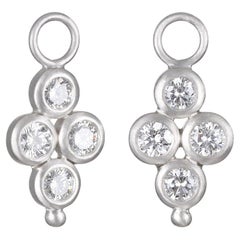 Gotas con bisel cuádruple de diamantes en platino Faye Kim