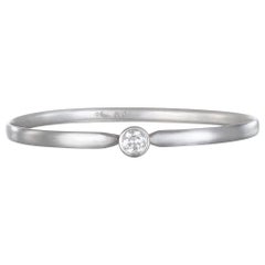 Faye Kim Platinum Diamond Solitaire Bangle Bracelet