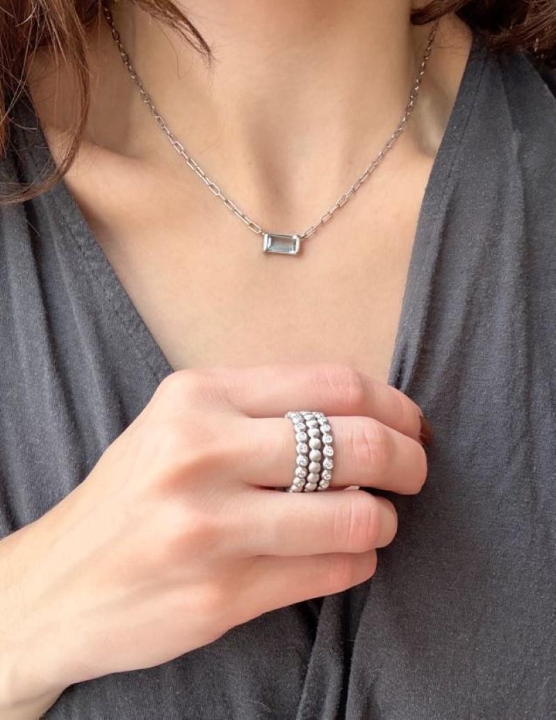 Handcrafted in platinum, Faye Kim's Granulation Bead Ring is part of her signature collection. The circle of matte-finished granulation beads is both elegant and contemporary. Ideal for stacking or wearing alone for a simple, sophisticated look.