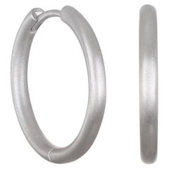 Faye Kim Platinum Hinged Hoop Earrings - Large