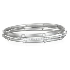 Faye Kim Platinum Micro Pave Diamond Bangle