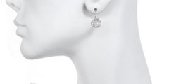 Faye Kim Platinum Micro-Pave Diamond Chiclet Earrings