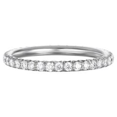 Faye Kim Platinum Micropave Diamond Eternity Band, .77cts, Size 7