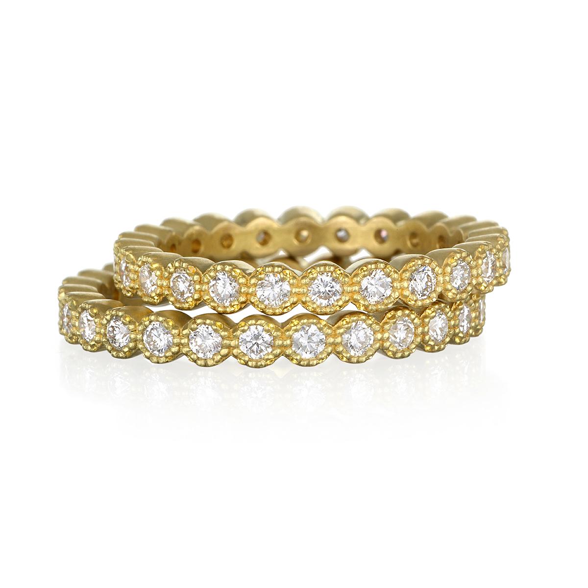 Contemporary Faye Kim Platinum Micropave Eternity Band For Sale