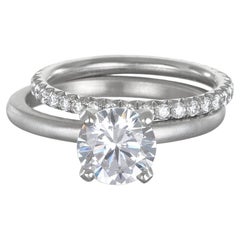 Faye Kim Platinum Micropave Diamond Eternity Band, .77cts, Size 7