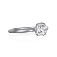 Faye Kim Platinum Old European Cut Diamond Solitaire Ring