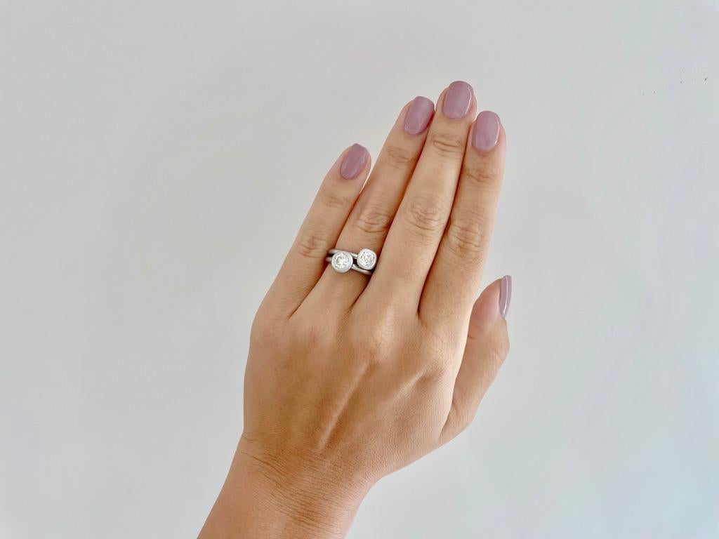 Solitär-Ring aus Platin mit Diamant im alteuropäischen Schliff von Kim im Angebot 1