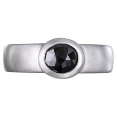 Faye Kim Platinum Oval Black Diamond Ring