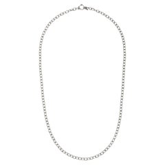 Faye Kim Contemporary Platinum Oval Link Chain Necklace, 23" USA