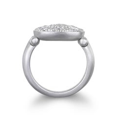 Anello Chiclet con cerniera e pavé di diamanti in platino di Faye Kim