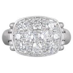 Used Faye Kim Platinum Pave Diamond Hinged Chiclet Ring