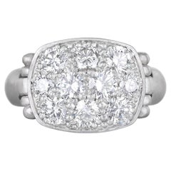 Anello Chiclet con cerniera e pavé di diamanti in platino di Faye Kim