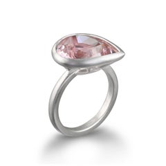 Faye Kim Platinum Pear Shape Morganite Ring