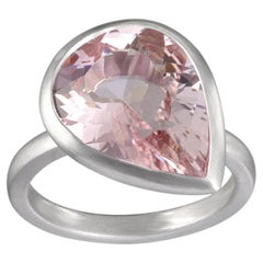 Faye Kim Platinum Pear Shape Morganite Ring