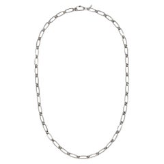 Faye Kim Platinum Planished Paperclip Round Link Chain