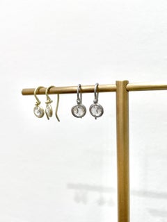 Faye Kim Platinum Rose Cut Diamond Drop Earrings