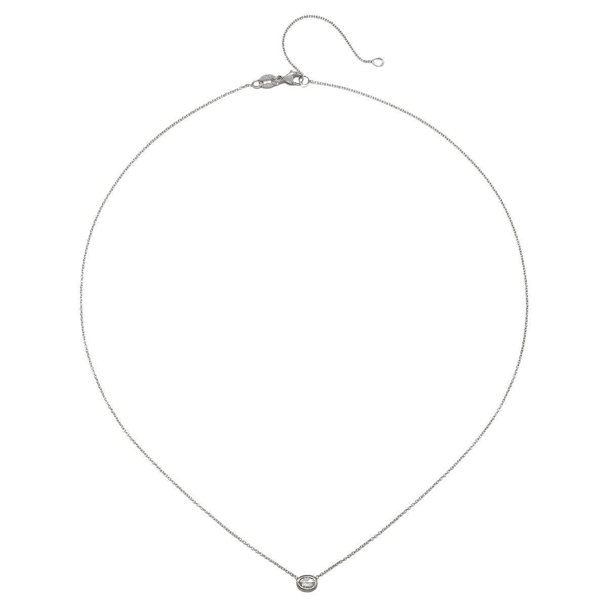 Faye Kim Platinum Rose Cut Oval Diamond Necklace For Sale