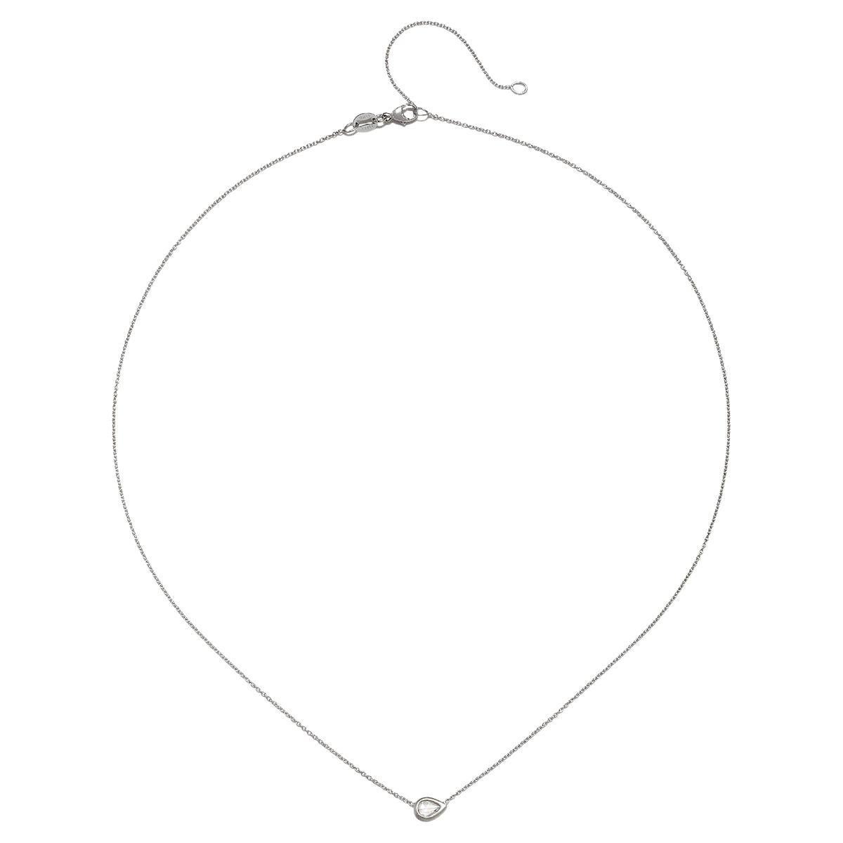 Faye Kim Platinum Rose Cut Pear Shape Diamond Necklace