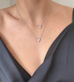 Faye Kim Platinum Trillion Diamond Station Necklace