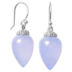 Faye Kim Stering Silber Chalcedon Eichel Ohrringe Tropfen