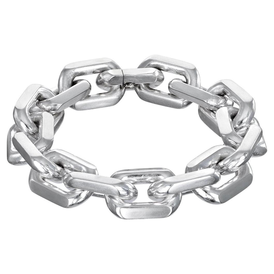 Faye Kim Sterling Silver Knife Edge Link Bracelet