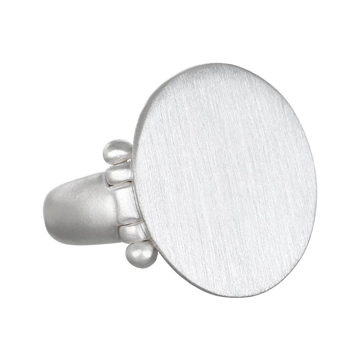 Faye Kim Sterling Silver Signet Ring For Sale