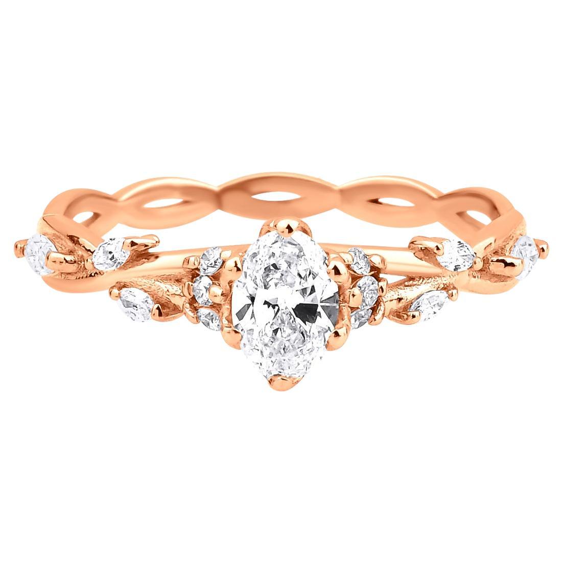 Bague de fiançailles Faye à diamant ovale