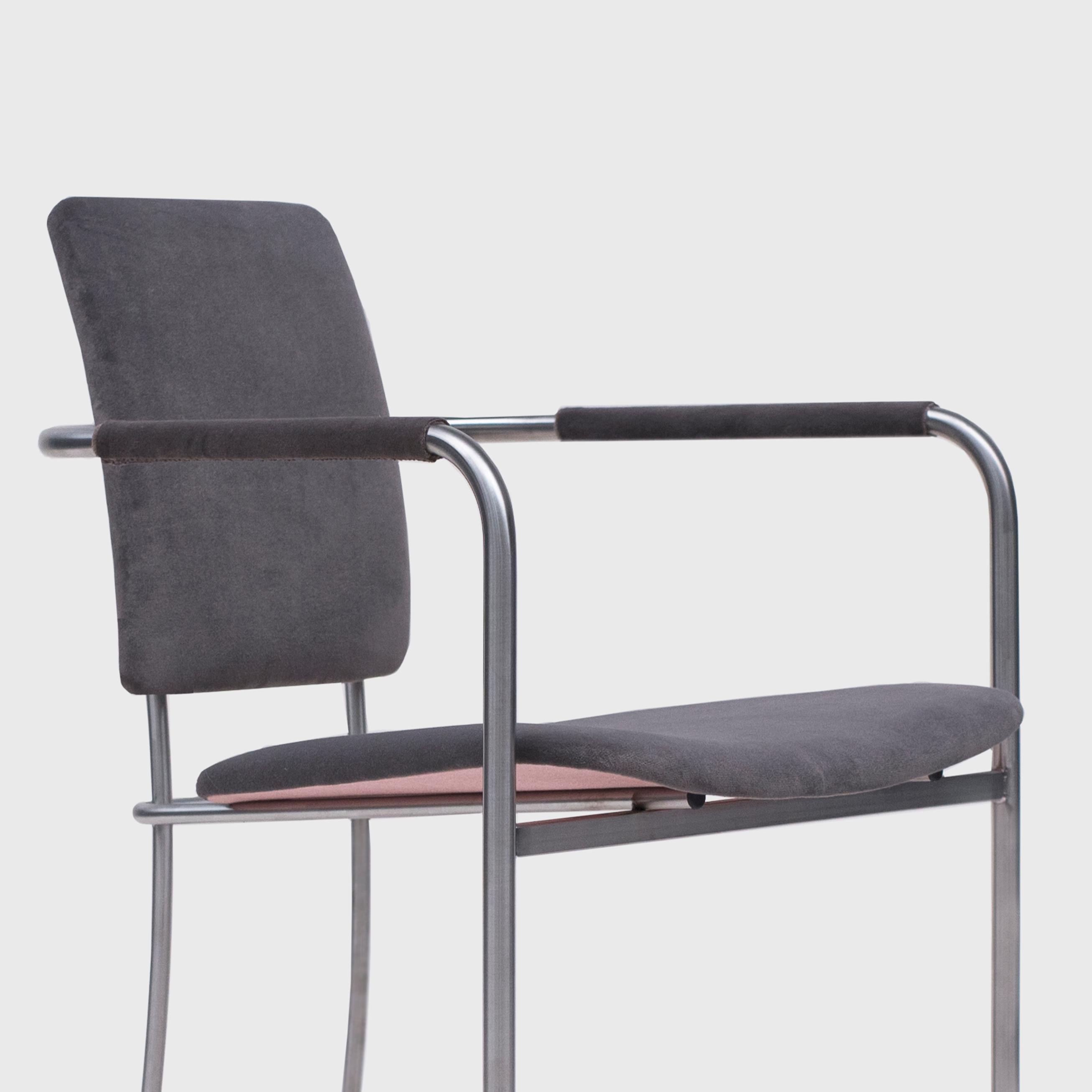 Peter Ghyczy Chair Urban Faye 'S02+' Steel / Dark Grey Fabric In New Condition In Barcelona, Barcelona