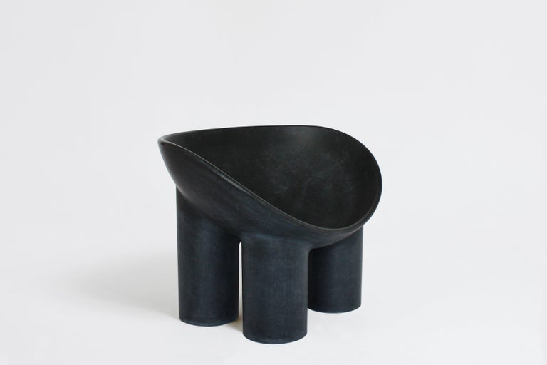 British Faye Toogood Contemporary Design Roly-Poly Chair in Charcoal Fibreglass, London For Sale