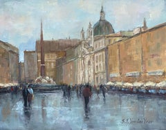 After the Rain (Piazza Navona), Oil Painting