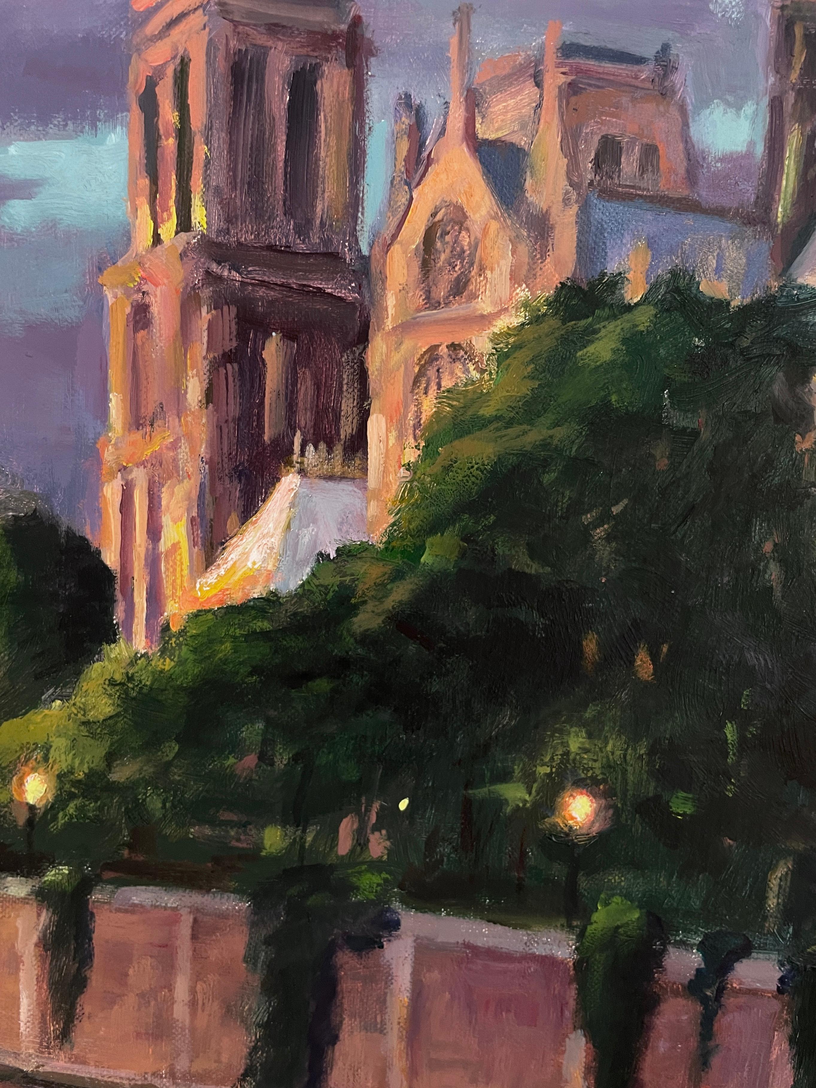 Reflektionen der Notre-Dame, Ölgemälde im Angebot 1