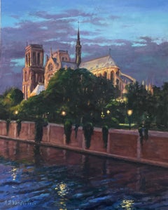 Reflections of Notre-Dame, Oil Painting
